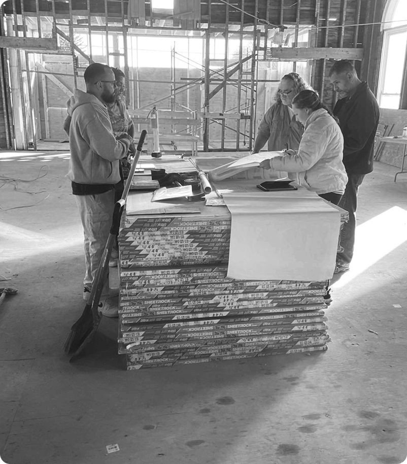FS Construction team working on a repair project